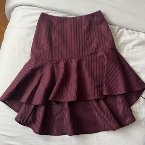 Ruffled maroon skirt